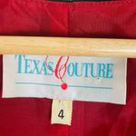 Vintage Texas Couture black button front midi dress rose embroidery. Size 4 Photo 6