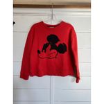 ZARA  Disney Mickey Mouse Red Graphic Sweatshirt Further Imagination Cropped M Photo 5