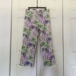 Loft Ann Taylor Laura Straight Leg Ankle Pants Floral Purple Green Size 10 Photo 1
