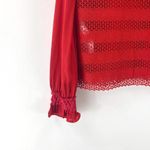 Maje Red Crochet Eyelet Pullover Blouse Photo 90