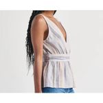 Splendid  Linen Jade V-Neck Tank Ceramic Stripe XL Photo 2