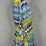 Gorgeous America and Beyond Chevron Pattern Beach Bathing Suit Coverup Dress Blue Size L Photo 10