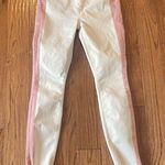 Mother the looker ankle fray white with pink stripe jeans 26 Photo 14