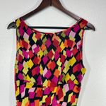 Karen Kane Karen‎ Kane 100% Silk Maxi Dress Sleeveless V Neck Multi Geometric Print Medium Photo 8