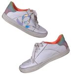 SOPHIA WEBSTER "SWALK IRIDESCENT" WHITE LEATHER PASTEL OMBRE GLITTER SNEAKERS 38 Size 7 Photo 2