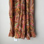 Love The Label Dress Tiered Ruffle Cotton Topanga Maxi Dress Coral‎ Print Size M Brown Size M Photo 3