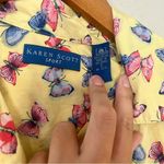 Karen Scott π¦ Sport Vintage Yellow Butterfly Short Sleeve Button Down Shirt Photo 3