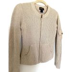 Woolrich VTG  Full Zip Cardigan Sweater Womens Tan Ramie Cotton Front Pockets S Photo 9