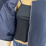 Talbots  Jacket US 6 Womens Blue Cotton Basketweave 3/4 Sleeve Zip Up w/ Pockets Photo 7