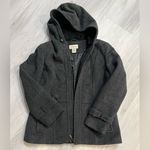 st. john's bay  Womens Charcoal Wool Cashmere Blend Hood Coat
Zip Pea Coat size M Photo 1