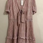 Simplee Apparel Simplee Plus Printed Knot Front Ruffle Hem Mini Dress Size 4XL NEW WITH TAGS Photo 0