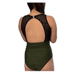 Cupshe NEW SWIMSUIT Women's LG Tummy Control High Neck Hook Mesh Back One Piece Photo 7