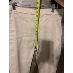 Theory Linen Pants Stretch Ivory Cream Cropped Sz 6 Preppy Pockets Photo 7