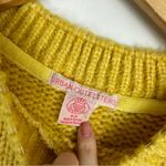 Urban Outfitters Puff Sleeve Sweater Sz Medium Yellow Fuzzy Knit Photo 5