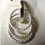 NWT Trendy Ear Sense Silver Tone Triple Layer Drop Dangle Post/Stud Y2K Earrings Photo 1