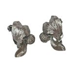 New Mid Century Lisner Silver Tone Clip On Earrings Designer Costume Jewelry Photo 1