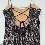 Jump Apparel size 5/6 junior black prom dress black lace overlay lace tie back Photo 2