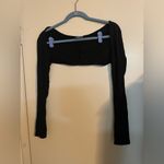 Women Crop Shrug Tops Casual Sun Protection Long Sleeve Cardigan Black Size L Photo 1