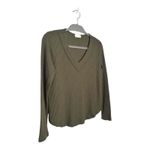 Altar'd State Womens Green Long Sleeve V-Neck Waffle Knit Ribbed Sweater Size M Photo 2