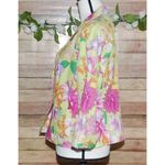 Rafaella Bold Bright Floral Bolero Crop Jacket Size 12 Office Career 3/4 Sleeve Photo 4