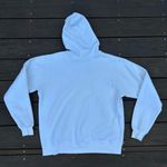 Adidas Vintage Y2K White  Originals Hoodie Sweatshirt w/ Light Blue Logo Photo 4