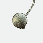 Etched Locket Silvertone Necklace Photo 2