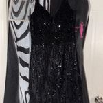 GB Feathered black hoco dress Photo 0