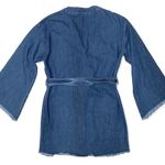 Nasty Gal 𝅺 Denim Button Down Bell Sleeve Belted Jacket or Dress Size 4 NWT Photo 3