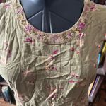 April Cornell vintage embroidered floral jumper dress Green Size L Photo 1