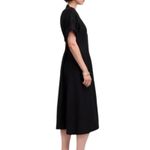 Madewell NWT  Pleated Midi Shirt Dress 100% Linen Black Size Medium Photo 1
