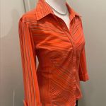 VTG 90s Y2K Tangents Coral Pink Vertical Striped Collared Button Photo 15