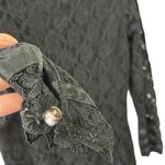 August Silk Vintage  Black Lace Lagenlook Long Sleeve Zip Back Midi Dress Size 6 Photo 12