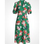 Vince Camuto  Floral Pebble Crepe Midi Dress in Green Size 4 Photo 1