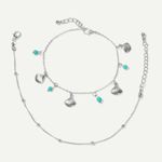 2pc Seashell Charm Anklet SET Silver Photo 3