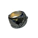 Swavorski Swarovski Nirvana Lucent Crystal Silk Cocktail Ring Size 58 / 8 – Black Shine Photo 3