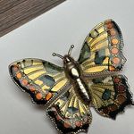 Butterfly Insect Gold Tone Brooch Pin Lot Of 3 Enamel Rhinestone & MOP Mix Photo 10