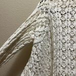 DKNY  & Flair Crochet Open Knit Cardigan Sweater White Cotton Open Front Sz OS Photo 3