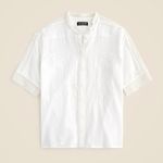 J.Crew  Embroidered Lace Trim Button Up Shirt Cotton Voile White US 10 NWT Photo 0