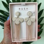 Rush Faux Pearl Cluster Drop Earrings NWT Photo 2
