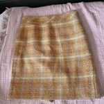 J.Crew  yellow plaid tweed wool pencil skirt Photo 0