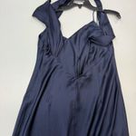 Fame and Partners  Francois Gown navy blue silky cocktail dress Size 14 Photo 8