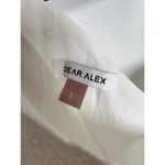 Dear Alex Ami One Shoulder Dress Large L White Eyelet Puff Sleeve Mini Photo 4