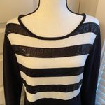 Style & Co || Black/white long sleeve sequined striped sweater dress Photo 1