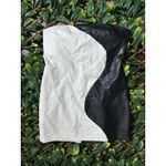 Molly green  Strapless Black White Ying Yang Faux Leather Mini Dress Size L NWT Photo 1