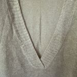 Chico's  100% Linen Plunging V-Neck Tunic Sweater Ivory/Beige Heather Size 1 Photo 10