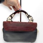 ZARA Red Black White Leather Colorblock Crossbody Handbag Photo 10