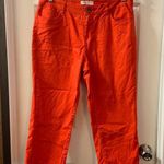 Coldwater Creek Red Orange Ankle Cropped Jeans size 10 Photo 0