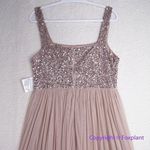 NEW Maya Bridesmaid sleeveless square neck maxi tulle dress in taupe blush,10 Pink Photo 12