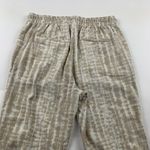 Old Navy Tan Tie Dye Linen Blend Slim Leg Ankle Pant M Photo 6