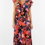 Jessica Simpson  Floral tiered maxi Dress with tassels size small Photo 0
